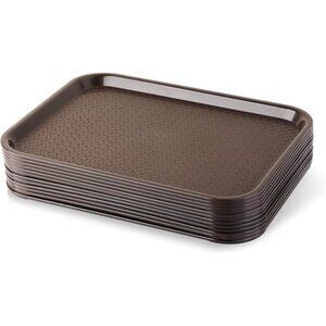 New Star Foodservice 24395 Brown Plastic Fast Food Tray, 10 by 14-Inch Set of 12
